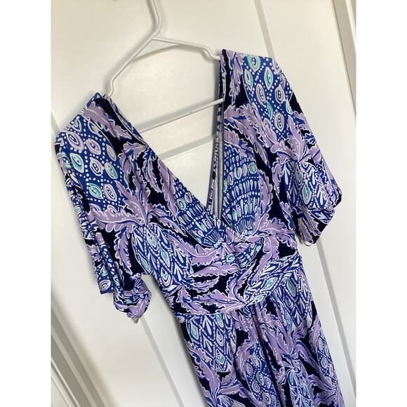 Lilly Pulitzer Parigi Stretch Maxi Dress Lilac Verbena Pop Up Coco Safari Small - Picture 3 of 11